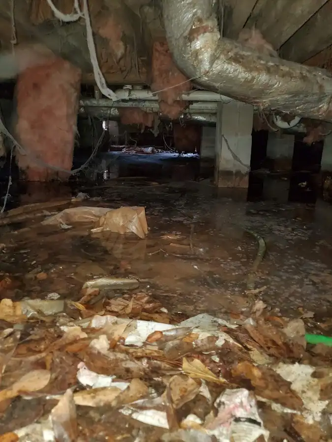 Crawl space flood assessment for Commercial Water Damage Restoration in Marlborough